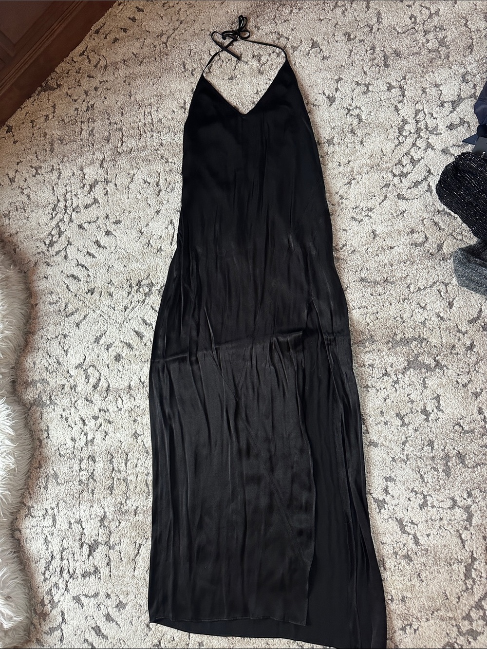 Black Halter Slip Dress - Women's Evening Dress